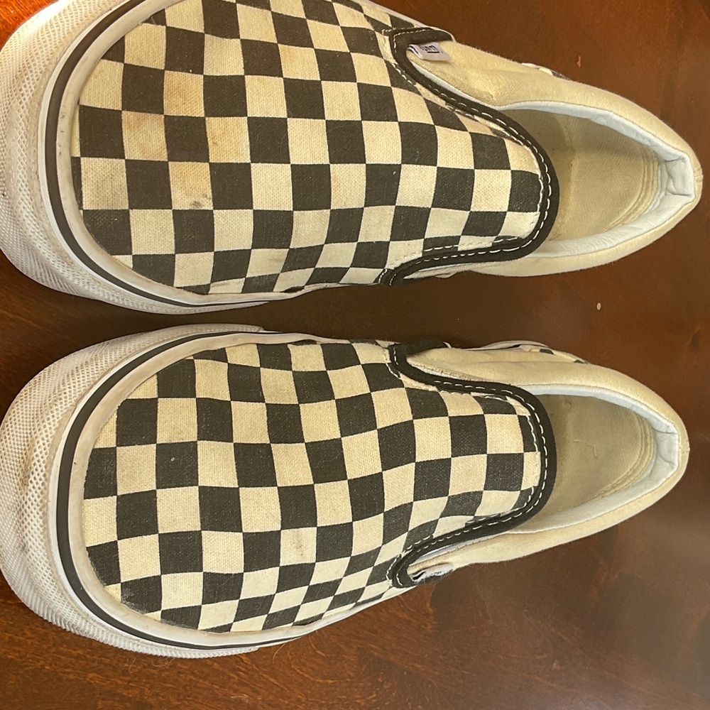 Vans Checkerboard Slip-On Shoes - Black & White